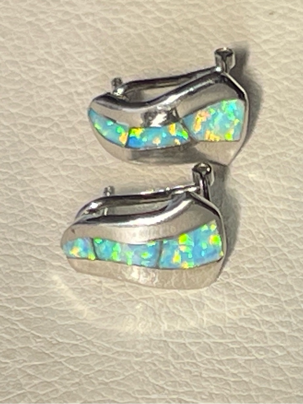 Southwest sterling silver blue opal earrings